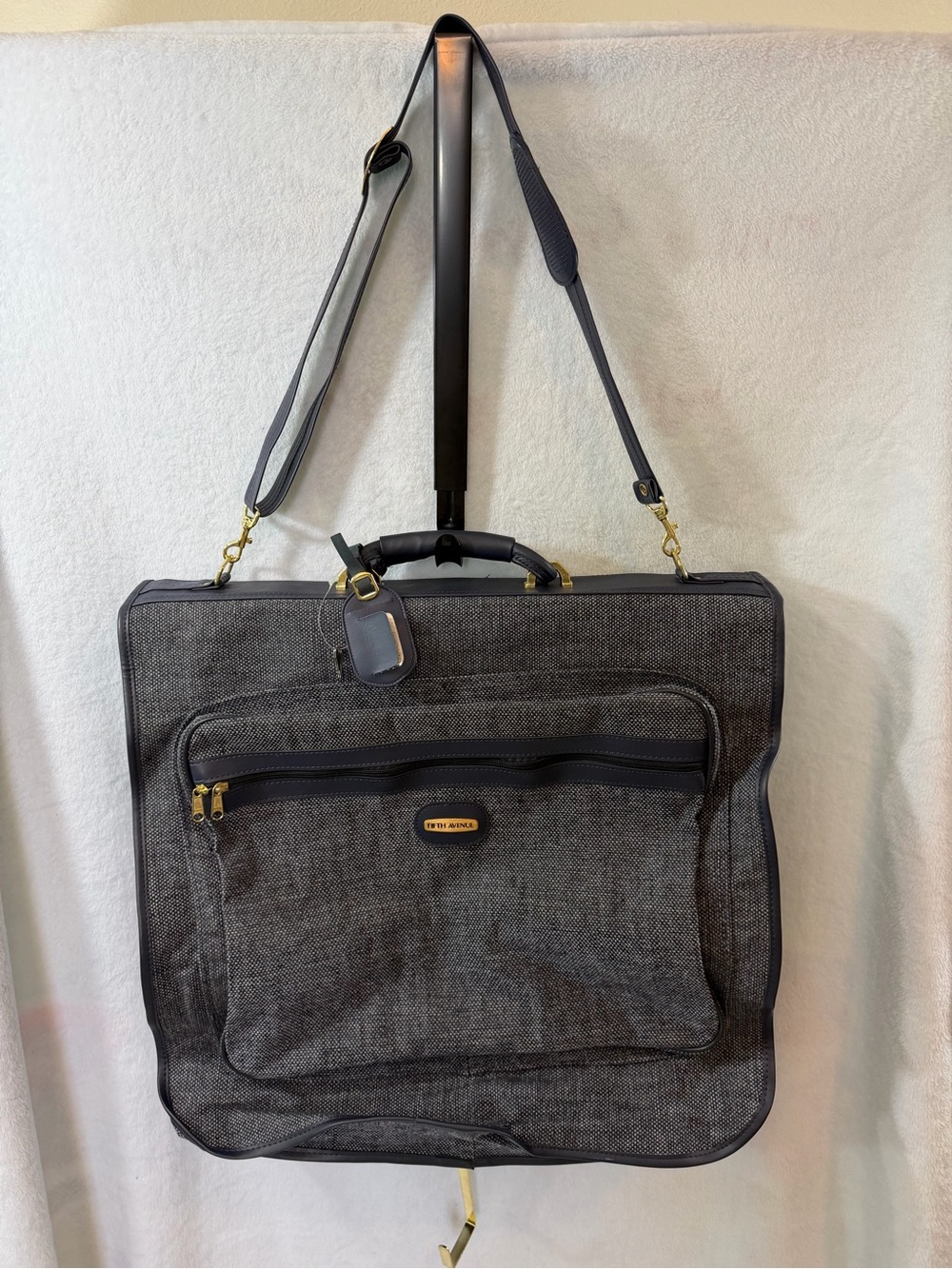 Vintage Tweed Fifth Avenue Navy Blue Travel Garment Bag - for Men or Women